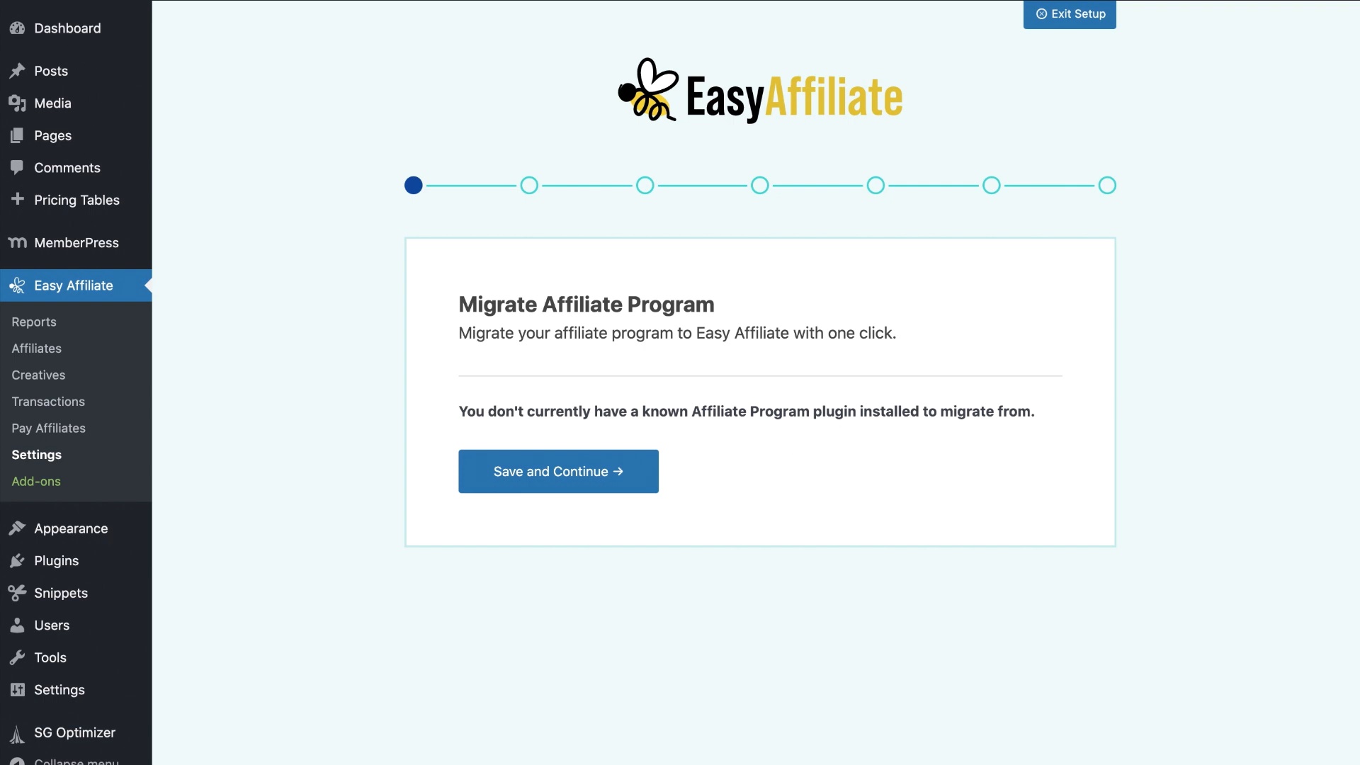 screenshot of Easy Affiliate
